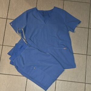 Figs Ceil Blue Scrub Set XL Top XLT Pants